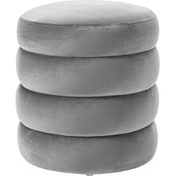 Pouf grigio velluto cm diametro 42h.47 nuovo art.74358 consegna