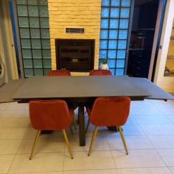 Tavolo vetro ceramica pietra nera cm160x90h.76 allungabile cm 240 nuovo art.002 consegna gratuita-arredamentishop.it  Tempest...