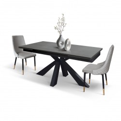 Tavolo vetro ceramica pietra nera cm160x90h.76 allungabile cm 240 nuovo art.002 consegna gratuita-arredamentishop.it  Tempest...