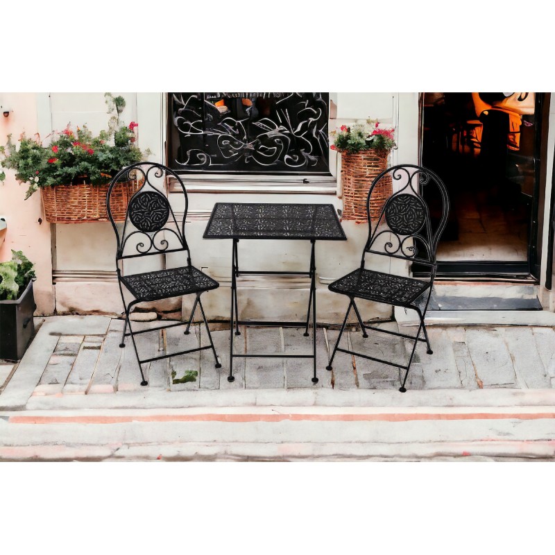 Tavolino quadrato da giardino con 2 sedie nero nuovo art.74864 consegna gratuita-arredamentishop.it  AD TREND Offerte mobili ...