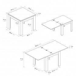 Tavolino a libro cm 90x90h.79 aperto cm 180x90h.77 nuovo art.1992 consegna gratuita-arredamentishop.it  Tempesta Offerte mobi...