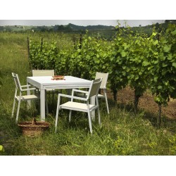 Tavolo giardino alluminio bianco cm 125x75h.75 allungabile cm 250 nuovo art.6462270000 consegna gratuita-arredamentishop.it  ...
