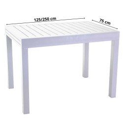 Tavolo giardino alluminio bianco cm 125x75h.75 allungabile cm 250 nuovo art.6462270000 consegna gratuita-arredamentishop.it  ...