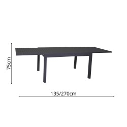 Tavolo in alluminio per esterno cm 135x90h.75 allungabile cm 270 nuovo art.6456750000 consegna gratuita-arredamentishop.it  V...