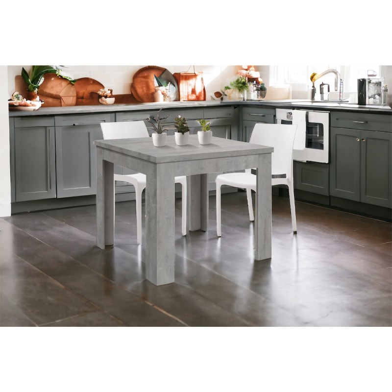 Tavolo cucina grigio cemento legno cm 90x90xh.79 aperto a libro cm 180 nuovo art.1901 consegna gratuita-arredamentishop.it  T...