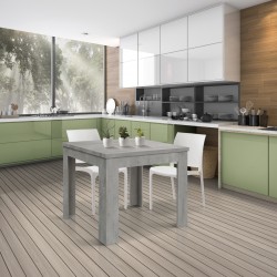 Tavolo cucina grigio cemento legno cm 90x90xh.79 aperto a libro cm 180 nuovo art.1901 consegna gratuita-arredamentishop.it  T...
