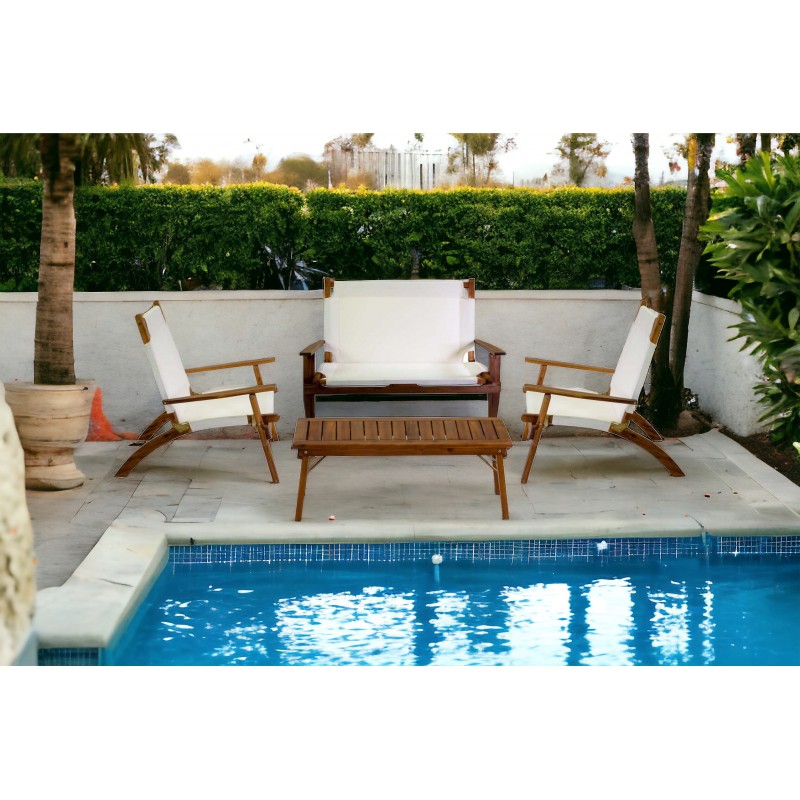 Salotto per giardino legno e tessuto ecru art.7501360000 nuovo consegna gratuita-arredamentishop.it  Vacchetti Offerte mobili...
