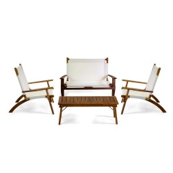 Salotto per giardino legno e tessuto ecru art.7501360000 nuovo consegna gratuita-arredamentishop.it  Vacchetti Offerte mobili...
