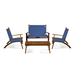 Salotto esterno legno e tessuto blu art.7540060000 nuovo consegna gratuita-arredamentishop.it  Vacchetti Offerte mobili 440,0...