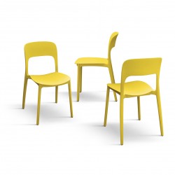 Sedie per giardino gialle esterno/interno set 4 pezzi nuove art.1951 consegna gratuita-arredamentishop.it  Tempesta Offerte m...