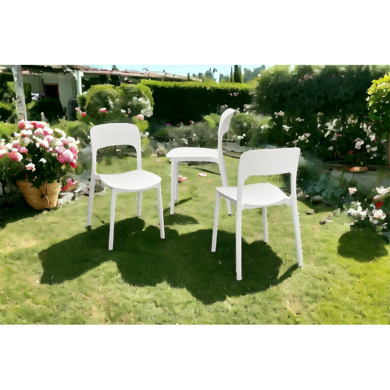 Sedie da giardino bianche per esterno/interno set 4 pezzi nuove art.1952 consegna gratuita-arredamentishop.it  Tempesta Offer...
