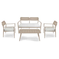 Salottino da esterno alluminio crema pronta consegna art.6466940000 consegna gratuita-arredamentishop.it  Vacchetti Offerte m...
