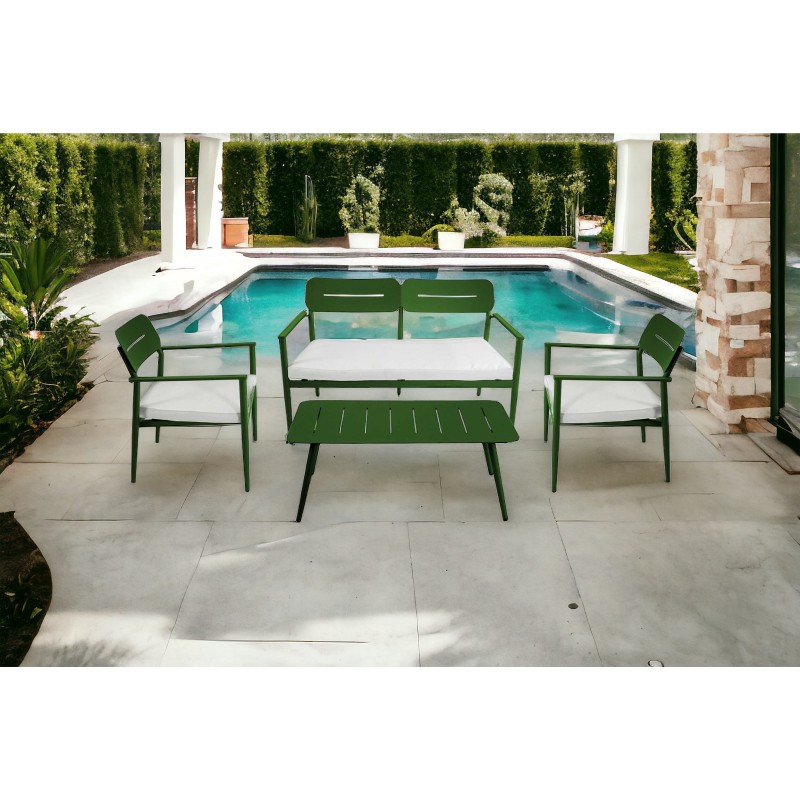 Salotto per giardino in offerta alluminio verde pronta consegna art.6466960000 consegna gratuita-arredamentishop.it  Vacchett...