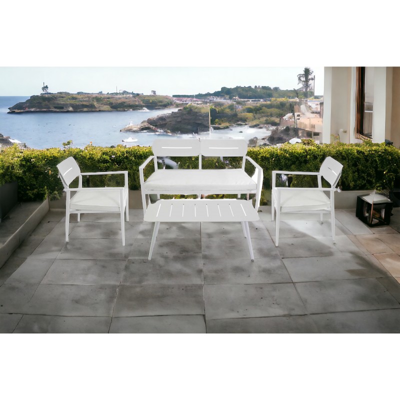 Salotto terrazzo alluminio bianco pronta consegna art.6466900000 consegna gratuita-arredamentishop.it  Vacchetti Offerte mobi...