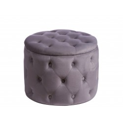 Pouf contenitore grigio velluto cm diametro 50h.40 nuovo art.67939 consegna gratuita-arredamentishop.it  AD TREND Offerte mob...