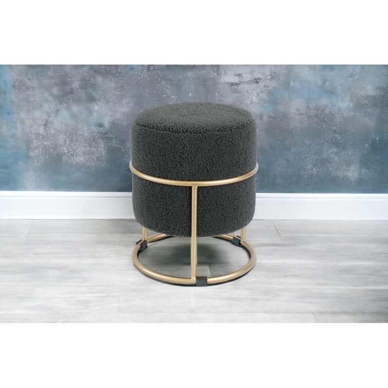 Pouf rotondo velluto grigio diametro cm 34h.38 nuovo art.106298 consegna gratuita-arredamentishop.it  AD TREND Offerte mobili...