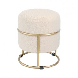 Pouf beige e oro in velluto diametro cm 34h.38 nuovo art.106300 consegna gratuita-arredamentishop.it  AD TREND Offerte mobili...