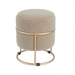 Pouf tondo avana e oro in velluto diametro 34h.38 nuovo art.106301 consegna gratuita-arredamentishop.it  AD TREND Offerte mob...