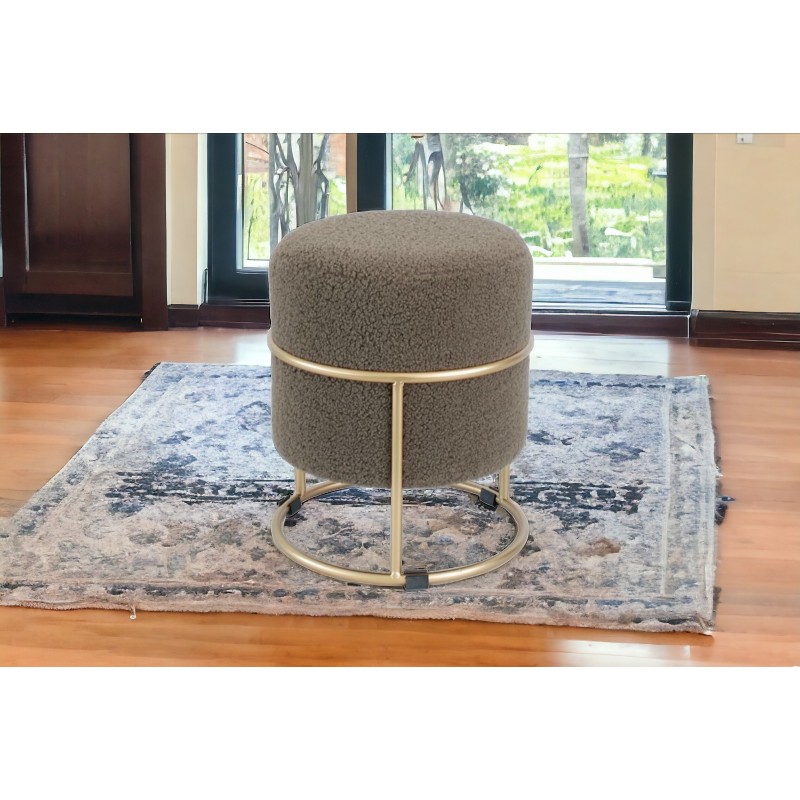Pouf rotondo velluto grigio e oro diametro cm 34h.38 nuovo art.106299 consegna gratuita-arredamentishop.it  AD TREND Offerte ...