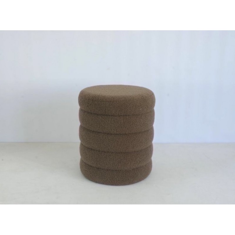 Pouf marrone velluto diametro cm 40h.48,5 nuovo art.106303 consegna gratuita-arredamentishop.it  AD TREND Offerte mobili 48,0...