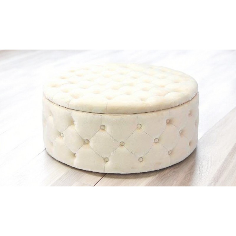 Pouff beige diametro cm 90h.40 contenitore con 16 tasche nuovo art.74397 consegna gratuita-arredamentishop.it  AD TREND Offer...