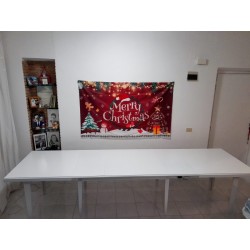 Tavolo taverna bianco opaco cm 180x100h.76 allungabile cm 360 nuovo art.0744 consegna gratuita-arredamentishop.it  Tempesta O...