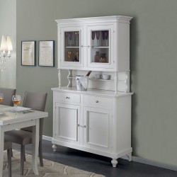 Credenza con vetrina classica bianco opaco cm 112x49h.206 nuova art.6033A-6032A consegna gratuita-arredamentishop.it  Zanini ...