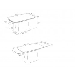 Tavolo in gres porcellanato cm 160x90h.76 aperto cm 200/240 nuovo art.2121 consegna gratuita-arredamentishop.it  Tempesta Off...