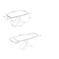 Tavolo allungabile ceramica effetto marmo cm 160x90h.76 aperto cm 200/240 nuovo art.2074 consegna gratuita-arredamentishop.it...