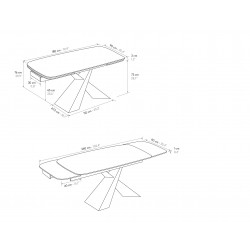 Tavoli in ceramica art.2063 cm 180x90h.76 aperto cm 220/260 nuovo consegna gratuita-arredamentishop.it  Tempesta Offerte mobi...