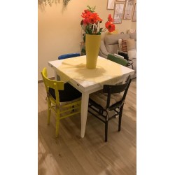 Tavolo a libro 90x90 h.78 bianco opaco aperto cm 180 nuovo art.747 consegna gratuita-arredamentishop.it  Tempesta Offerte mob...