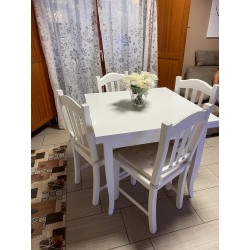 Tavolo a libro 90x90 h.78 bianco opaco aperto cm 180 nuovo art.747 consegna gratuita-arredamentishop.it  Tempesta Offerte mob...