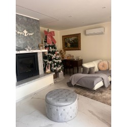 Pouf contenitore velluto grigio chiaro cm 70h.42 art.74387 nuovo consegna gratuita-arredamentishop.it  AD TREND Offerte mobil...