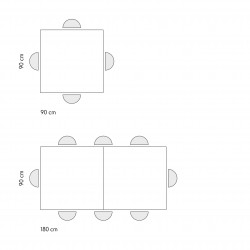 Tavolo allungabile a libro cm 90x90h.77 aperto cm 180x90 nuovo art.1807 consegna gratuita-arredamentishop.it  Tempesta Offert...