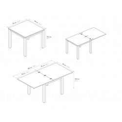 Tavolo allungabile a libro cm 90x90h.77 aperto cm 180x90 nuovo art.1807 consegna gratuita-arredamentishop.it  Tempesta Offert...
