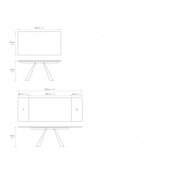 Tavolo in ceramica allungabile cm 160x90h.76 aperto cm 200/240 art.1988 nuovo consegna gratuita-arredamentishop.it  Tempesta ...