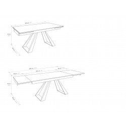 Tavolo in ceramica allungabile cm 160x90h.76 aperto cm 200/240 art.1988 nuovo consegna gratuita-arredamentishop.it  Tempesta ...