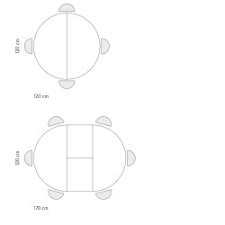 Tavolo allungabile rotondo cm diametro 120h.75,5 allungabile cm 170 art.2177 nuovo consegna gratuita-arredamentishop.it  Temp...