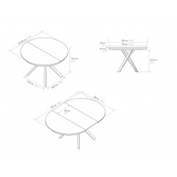 Tavolo allungabile rotondo cm diametro 120h.75,5 allungabile cm 170 art.2177 nuovo consegna gratuita-arredamentishop.it  Temp...