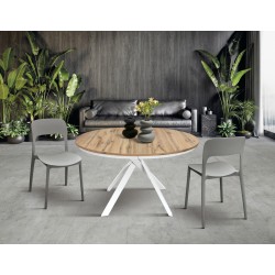 Tavolo allungabile rotondo cm diametro 120h.75,5 allungabile cm 170 art.2177 nuovo consegna gratuita-arredamentishop.it  Temp...