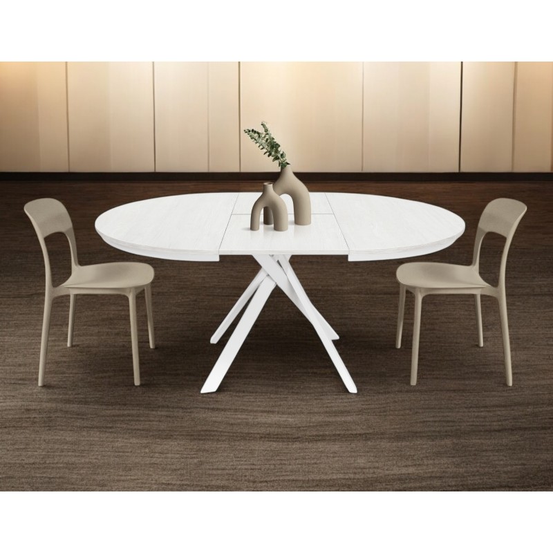 Tavolo bianco rotondo cm diametro 120h.75,5 allungabile cm 170 art.2179 nuovo consegna gratuita-arredamentishop.it  Tempesta ...