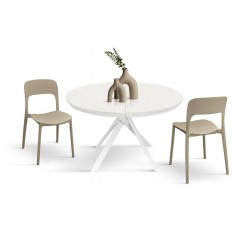 Tavolo bianco rotondo cm diametro 120h.75,5 allungabile cm 170 art.2179 nuovo consegna gratuita-arredamentishop.it  Tempesta ...