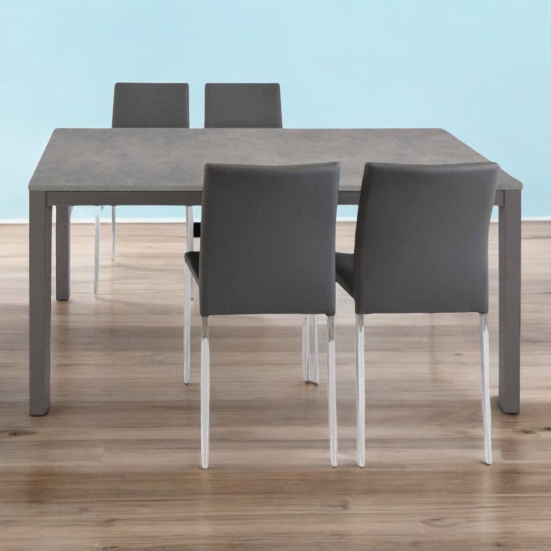 Tavolo cucina grigio cm 140x80h.78 aperto cm 200 nuovo art.849 consegna gratuita-arredamentishop.it  Tempesta Offerte mobili ...