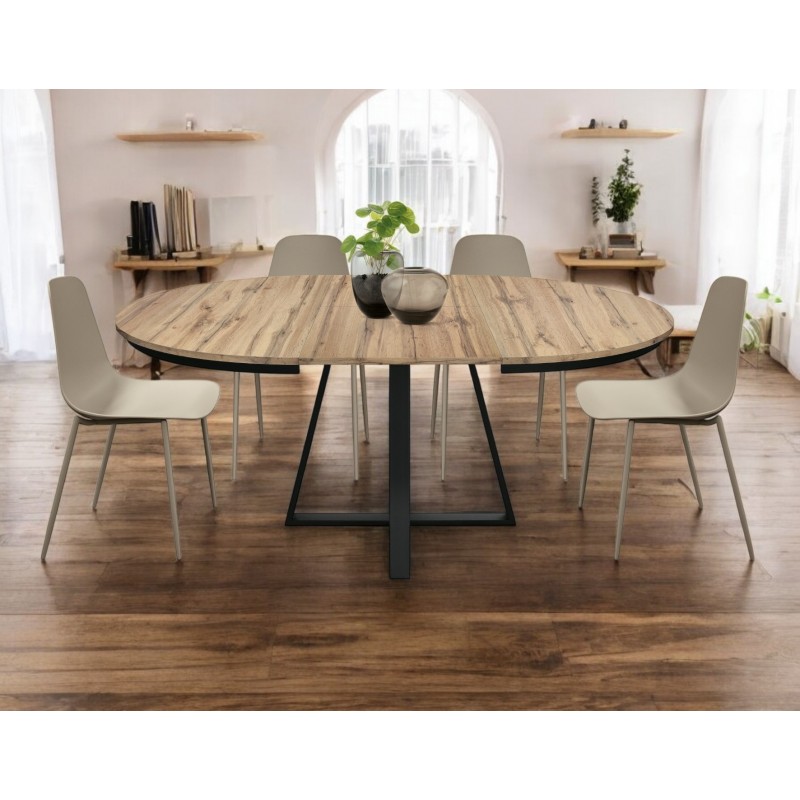 Tavolo allungabile rotondo cm diametro 120h.75,5 allungabile cm 170 art.2180 nuovo consegna gratuita-arredamentishop.it  Temp...
