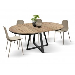 Tavolo allungabile rotondo cm diametro 120h.75,5 allungabile cm 170 art.2180 nuovo consegna gratuita-arredamentishop.it  Temp...