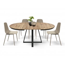 Tavolo allungabile rotondo cm diametro 120h.75,5 allungabile cm 170 art.2180 nuovo consegna gratuita-arredamentishop.it  Temp...
