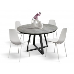 Tavolo rotondo grigio allungabile cm diametro 120h.75,5 aperto cm 170 art.2181 nuovo consegna gratuita-arredamentishop.it  Te...