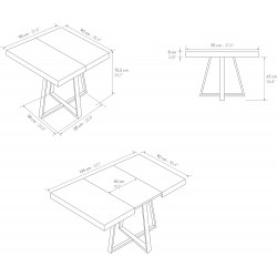 Tavolo cucina allungabile cm 95x90h.76 aperto cm 145x90h.76 art.2227 nuovo consegna gratuita-arredamentishop.it  Tempesta Off...