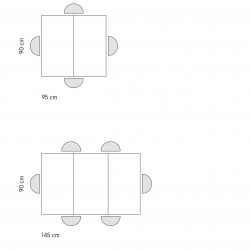 Tavolo cucina industrial cm 95x90h.76 aperto cm 145x90h.76 art. 2228 nuovo consegna gratuita-arredamentishop.it  Tempesta Off...
