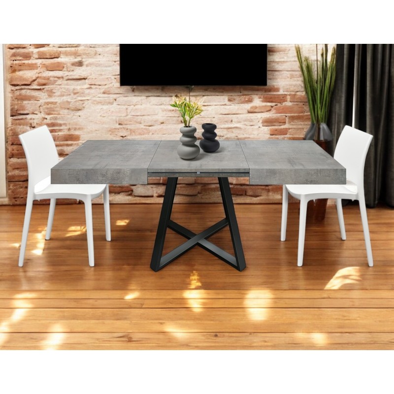 Tavolo cucina industrial cm 95x90h.76 aperto cm 145x90h.76 art. 2228 nuovo consegna gratuita-arredamentishop.it  Tempesta Off...